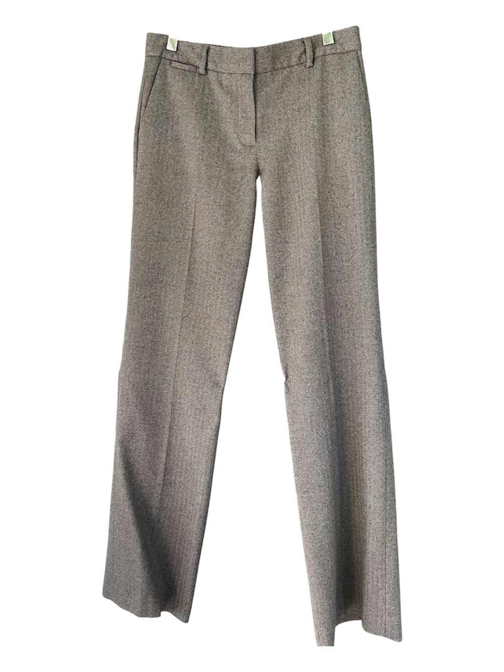 J. Crew Wool Tan Herringbone Wide-Leg Lined Favorite Fit Trousers Size 4